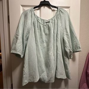 Plus size mint color blouse